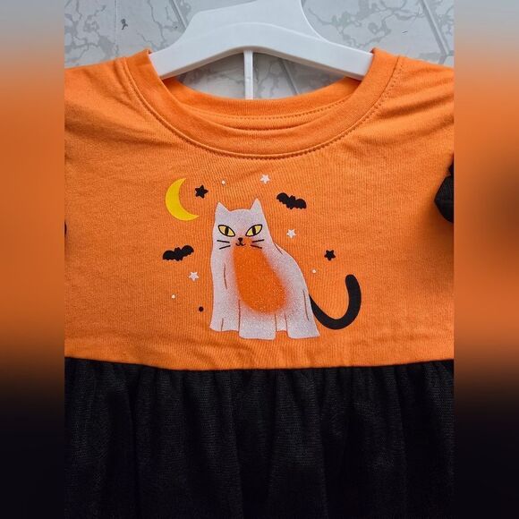 Nwt Cat & Jack Halloween Girl's Tulle Tutu Tunic and Leggings Outfit - Picture 6 of 8